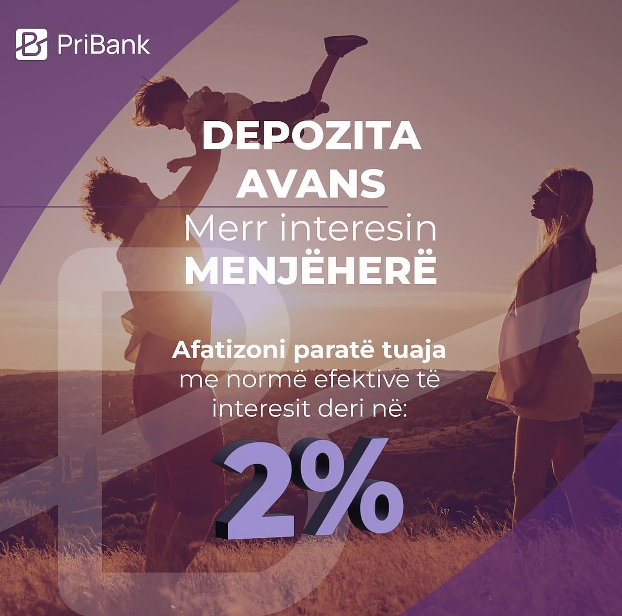 Term your money at PriBank, and get the interest IMMEDIATELY!