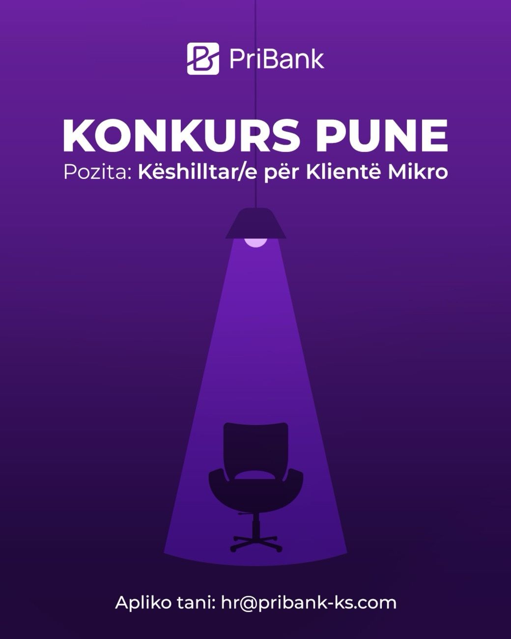 PRIBANK po kërkon një Këshilltar/e për Klientë Mikro